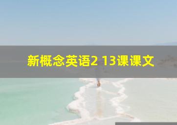 新概念英语2 13课课文